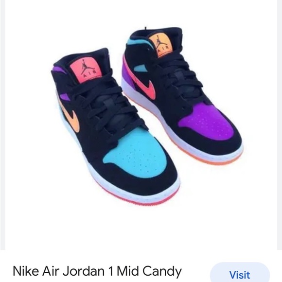 NIKE AIR JORDAN 1 MID GS CANDY NO: 554725-083 7 Y - Picture 4 of 12